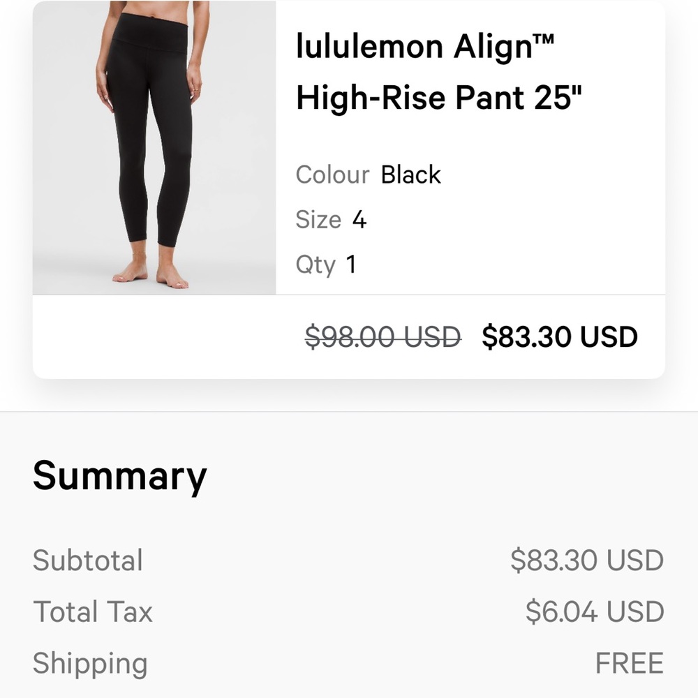lululemon athletica Jet Black Leggings